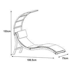 AXI chaise longue de jardin Salina en bois | Lit de jardin avec toit & coussin pour le jardin | Bain de soleil individuelle avec toit solaire résistant aux intempéries en bleu pas cher