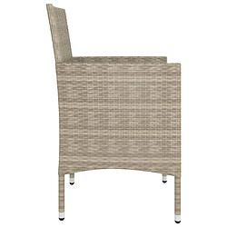 Maison Chic Jeu de 4 chaise,fauteil et tabouret de jardin 4 pcs Résine tressée Beige -GKD92139 pas cher