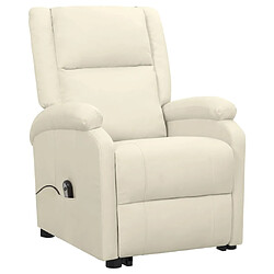 vidaXL Fauteuil Crème Tissu