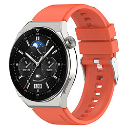 Acheter Bracelet en silicone avec boucle en acier argenté pour HUAWEI GT3 Pro GT2 Pro-Orange