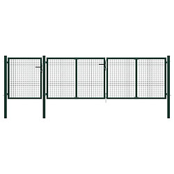 vidaXL Portail de jardin Acier 400 x 100 cm Vert