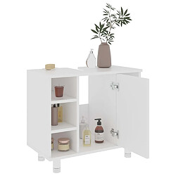 Acheter Maison Chic Armoire de salle de bain,Meuble de rangement,Meuble haut Blanc 60x32x53,5 cm Aggloméré -GKD545179