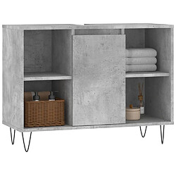 Avis Maison Chic Armoire salle de bain,Meuble de rangement de salle de bain,Meuble haut gris béton 80x33x60cm bois d'ingénierie -GKD918521