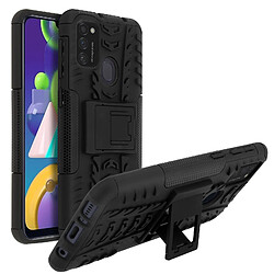 Avizar Coque Galaxy M21 / M31 / M30s Protection Bi-matière avec Béquille Support Noir