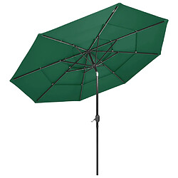 Avis ComfortXL Parasol à 3 Niveaux Avec Mât En Aluminium Vert 3 M