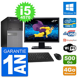 PC Tour Dell 3020 Ecran 27" Intel i5-4570 RAM 4Go Disque 500Go Windows 10 Wifi - Occasion