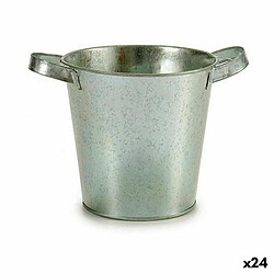 Ibergarden Cache-pot Seau Argenté Zinc 20 x 14 x 16,2 cm (24 Unités)