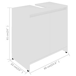 vidaXL Armoire de salle de bain Blanc 60x33x61 cm Bois d'ingénierie pas cher