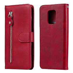 Etui en PU poche zippée mode rouge pour votre Xiaomi Redmi Note 9S/9 Pro Max/9 Pro