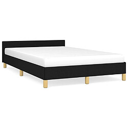 Maison Chic Lit adulte - Cadre Structure de lit avec tête de lit Contemporain Noir 120x200 cm Tissu -MN62419