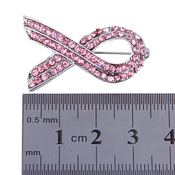 Broche Pin en Strass Ruban Sensibilisation au Cancer du Sein Rose pas cher