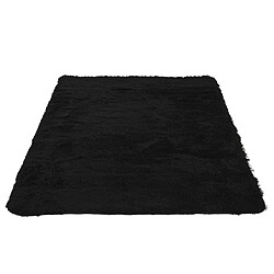 Mendler Tapis HWC-F69, shaggy, épais, poil long, tissu/textile, cotonneux, doux, 230x160cm ~ noir