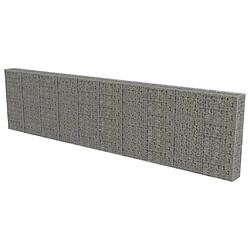 vidaXL Mur à gabion avec couvercles Acier galvanisé 600x30x150 cm