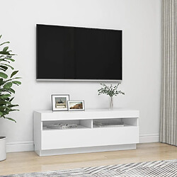 Acheter vidaXL Meuble TV avec lumières LED Blanc 100x35x40 cm