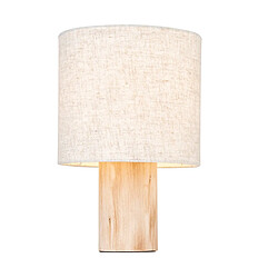 Endon Lampe de table complète, bois d'eucalyptus naturel, lin naturel