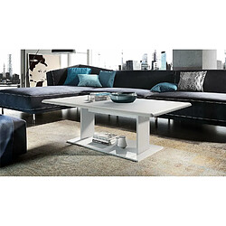 Mpc Table De Salon Table Basse En Blanc Avec Plateau De Dessus En Blanc Mat 40 X 120 X 70