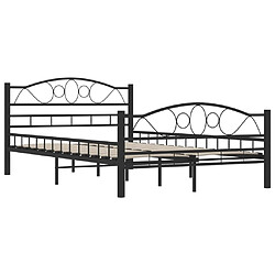 Avis vidaXL Cadre de lit sans matelas noir acier 120x200 cm