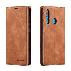 Wewoo Housse Coque Pour Huawei P Smart + 2019 Forwenw Dream Series Oil Edge Fort Magnetism Horizontal Flip Leather Case avec Holder & Card Slots & Wallet & Photo Frame Brown