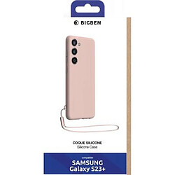 BigBen Connected Coque pour Samsung Galaxy S23+ 5G en Silicone avec dragonne assortie Rose