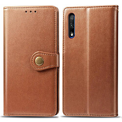 Wewoo Housse Coque Étui en cuir de protection pour téléphone portable avec boucle de couleur unie rétro lanière et cadre photo et fente carte et portefeuille et fonction de support Huawei Honor 9X marron