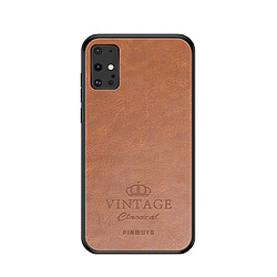 Coque en TPU + PU hybride marron pour votre Samsung Galaxy S20 Plus