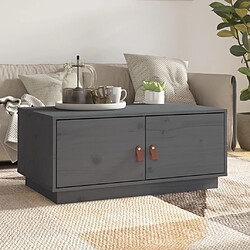 vidaXL Table basse Gris 80x50x35 cm Bois massif de pin