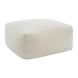 Avis Vente-Unique Pouf en tissu bouclette blanc SIRIETO