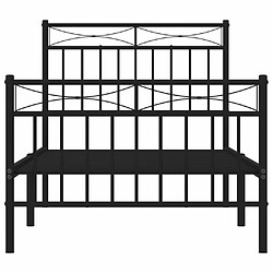 Maison Chic Lit adulte - Lit simple Cadre de lit métal avec tête de lit/pied de lit,Structure du lit Contemporain pour chambre noir 90x200 cm -MN66191 pas cher