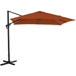 ALIZÉ Parasol déporté carré en aluminium 2,5x2,5m Roma paprika.