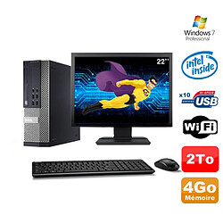 Lot PC Dell Optiplex 990 SFF G630 2.7GHz 4Go 2000Go DVD Wifi W7 + Ecran 22" - Occasion