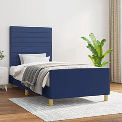 Maison Chic Lit adulte - Cadre Structure de lit avec tête de lit Contemporain Bleu 100 x 200 cm Tissu -MN30313