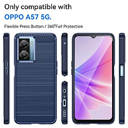 Htdmobiles Coque pour Oppo A77 5G / A57 4G / 5G / Realme Narzo 50 5G - housse etui silicone gel carbone + verre trempe - BLEU FONCE