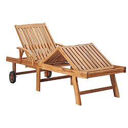 Avis Helloshop26 Lot de 2 transats chaise longue bain de soleil lit de jardin terrasse meuble d'extérieur avec table et coussin bois de teck solide 02_0012088