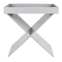 The Home Deco Factory Table d'appoint pieds en croix avec plateau - L.46 x H.48 cm - Gris pas cher