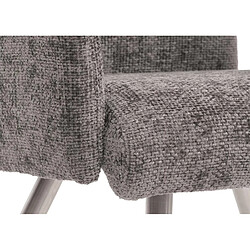 Acheter Mendler Lot de 2 chaises de salle à manger HWC-G55, chaise avec accoudoirs, acier inoxydable brossé Tissu/Textile Chenille Öko-Tex ~ gris foncé