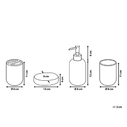 Avis Beliani Lot de 4 accessoires de salle de bains en céramique gris foncé ILOCA