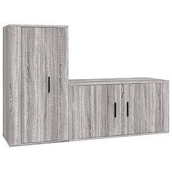 vidaXL Ensemble de meubles TV 2 pcs Sonoma gris Bois d'ingénierie