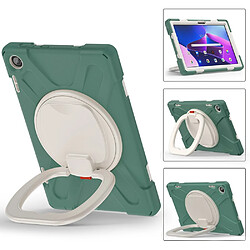 Coque en silicone anti-chute avec poignée et béquille rotative pour votre Lenovo Tab M10 (Gen 3) TB-328FU/TB-328XU - vert foncé