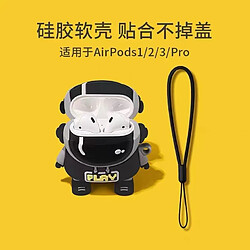 GUPBOO Airpods Coque Housse Étui Protecteur Compatible pour AirPods 3-Foudre Spaceman Silicone