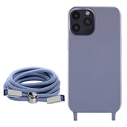 Avizar Coque Cordon iPhone 14 Pro Semi-rigide avec Lanière Tour du Cou 80cm violet