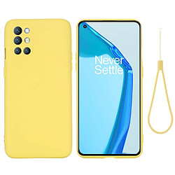 Coque en silicone, antichoc avec sangle jaune pour votre OnePlus 9R