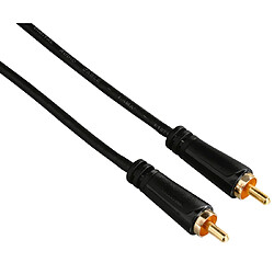 HAMA Câble audio, RCA mâle - RCA mâle, numérique, plaqué or, 1,5m, Noir