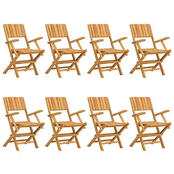 Maison Chic Lot de 8 Chaises de jardin,Fauteuil d'extérieur pliantes 55x61x90 cm bois massif teck -MN51564