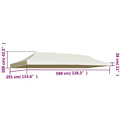 Avis vidaXL Toit de tente de réception 3 x 6 m Crème