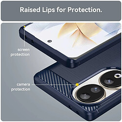 Avis Htdmobiles Coque pour Huawei Honor 90 5G - housse etui silicone gel carbone + film ecran - BLEU FONCE