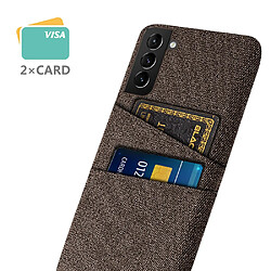 Coque en TPU antichoc avec porte-cartes marron pour votre Samsung Galaxy S21 FE 5G