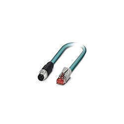 Câble de réseau M12 / RJ45 CAT 5, CAT 5e Phoenix Contact - [1x M12 mâle - 1x RJ45 mâle] - 1 m - bleu - 1407360