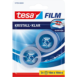 tesa Film Ruban adhésif transparent, 2 rouleaux, 19 mm x10 m ()