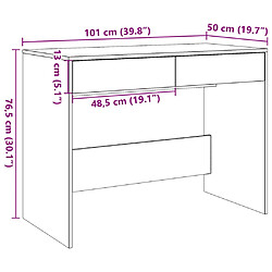 vidaXL Bureau vieux bois 101x50x76,5 cm bois d'ingénierie pas cher