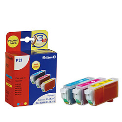 Pelikan Pack Cartouche d'encre pour CANON PIXMA IP4850 (CLI- 526) - Cyan+Magenta+Jaune Cartouches couleurs pour imprimantes Canon Pixma